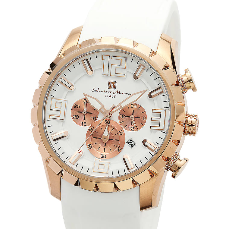 Salvatore Marra rv Y SM22111 PGWH/WH NI[c NmOt 10Ch o[xg P[Xo 45