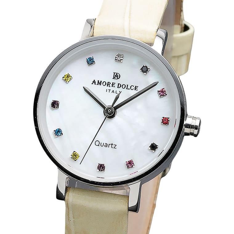 AMORE DOLCE �r���v ���f�B�[�X AD18301 SSWH/BE �N�I�[�c �����h�� ���U�[�x���g 1�N�ۏ� ��pBOX�t