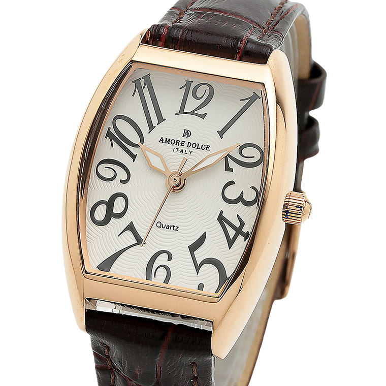 AMORE DOLCE �r���v ���f�B�[�X AD18302S PGWH/BR �N�I�[�c �����h�� ���U�[�x���g 1�N�ۏ� ��pBOX�t